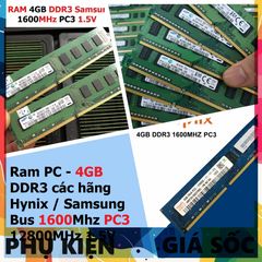 Ram Samsung Hynix 4GB DDR3 1600MHz PC3-12800 1.5V Dùng Cho Máy Tính Để Bàn - Bảo Hành 36 Tháng 1 Đổi 1
