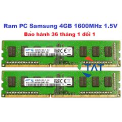 Ram Samsung Hynix 4GB DDR3 1600MHz PC3-12800 1.5V Dùng Cho Máy Tính Để Bàn - Bảo Hành 36 Tháng 1 Đổi 1