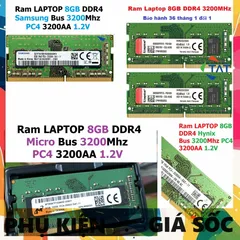 LINH KIỆN? Ram Laptop DDR4 Kingston / Hynix / Samsung / Micron 8GB Bus 3200MHz PC4-3200AA 1.2V Chính Hãng Dùng Cho Máy
