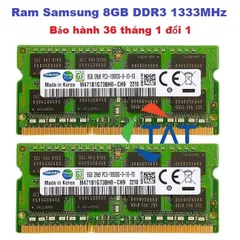 Ram Laptop 8GB DDR3 Samsung Bus 1333Mhz PC3-10600 1.5V - Phụ Kiện Máy Tính Xách Tay Chất Lượng Cao