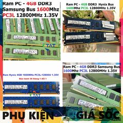 Ram PC 4GB DDR3 Hynix/Samsung 1600MHz PC3L - Bộ Nhớ Chuyên Dùng Cho Máy Tính Để Bàn, Bảo Hành 36 Tháng, 1 Đổi 1