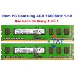 Ram PC 4GB DDR3 Hynix/Samsung Bus 1600MHz PC3 12800 - Linh Kiện Chất Lượng Dùng Cho Máy Tính Để Bàn, Bảo Hành 36 Tháng