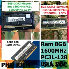 Ram Laptop 8GB DDR3 1600Mhz PC3L - Hynix, Samsung, Kingston, Bảo Hành 36 Tháng, Tương Thích Với Tất Cả Máy Tính Xách Tay