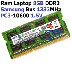 Ram Laptop 8GB DDR3 Kingston/Samsung Bus 1333MHz PC3-10600 1.5V - Tương Thích Máy Tính Xách Tay, Bảo Hành 36 Tháng