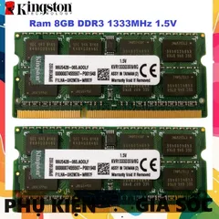 Ram Laptop 8GB DDR3 Kingston 1333Mhz PC3-10600 1.5V - Bộ Nhớ Chất Lượng Cao Cho Máy Tính Xách Tay