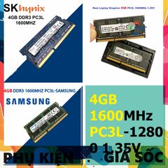 Ram Laptop 4GB DDR3 1600MHz PC3L-12800 Chính Hãng Hynix, Samsung, Kingston - Tương Thích Máy Tính Xách Tay, Bảo Hành 36 Tháng