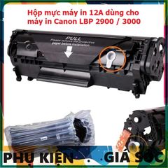 Hộp mực máy in Canon LBP 2900/3000/303 Laser Jet Q2612A - In siêu nét, bền bỉ, có lỗ đổ mực tiện lợi, chất lượng cao cấp