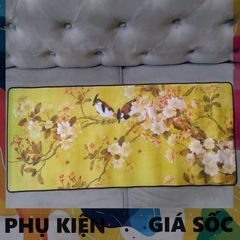 Tấm Lót Bàn Làm Việc Hoa Mai Vàng 90x40cm - Giúp Chơi Game, Chống Trơn, Chất Liệu Cao Su Bền Bỉ, Dễ Dàng Di Chuột