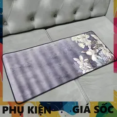 Tấm Lót Bàn Làm Việc HOA XÁM 21 - Kích thước 70x30cm, Dày 3mm, Chống Trơn Trượt, Lót Di Chuột Chuyên Game