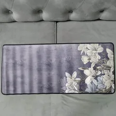 Tấm Lót Bàn Làm Việc HOA XÁM 21 - Kích thước 70x30cm, Dày 3mm, Chống Trơn Trượt, Lót Di Chuột Chuyên Game