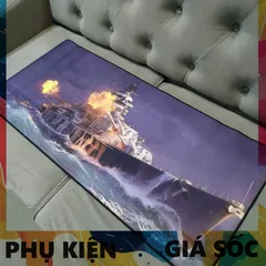 Tấm Lót Bàn Làm Việc Battleship 17 - Kích Cỡ Lớn 90x40cm Chống Trơn Trượt, Dày 3mm, Hoàn Hảo Cho Game Thủ