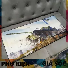 Miếng Lót Chuột Lớn [XE TĂNG 14] Chống Nước 90x40cm - Pad Chuột Cao Su Chuyên Game, Đế Chống Trượt, Bền Bỉ