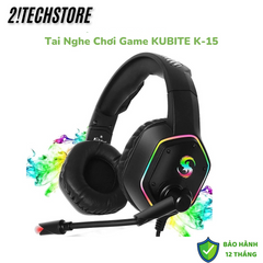 Tai Nghe Gaming KUBITE K-15 Chụp Tai 3.5mm Có Mic Điều Chỉnh Âm Lượng RGB, Âm Thanh Bass Chất Lượng Cao - Phụ Kiện Máy Tính