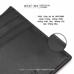 Ví Nam Da Bò Saffiano MINI-MO Dáng Ngang Sang Trọng - 6 Ngăn Đựng Thẻ Chất Liệu Cao Cấp, Thiết Kế Gập Đôi tiện lợi