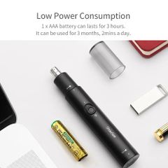 Máy cắt lông mũi ShowSee cầm tay 2 lưỡi 360° - Đầu cắt xoay chống nước, dễ dàng vệ sinh, công nghệ sắc bén.