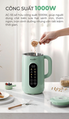 Máy Nấu Sữa Hạt Magic Eco AC-55 - 1200ml, Công Suất 1000W, Lưỡi Dao 8 Cánh, Bảo Hành 12 Tháng, Nấu Sữa Đa Năng Thơm Ngon