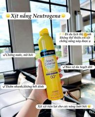 Xịt Chống Nắng Neutrogena Beach Defense SPF 60+ 240g - Bảo Vệ Da Hiệu Quả, Kháng Nước, Dùng Cho Mọi Hoạt Động Ngoài Trời