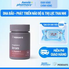 Viên Uống Sắt PERDAYS Pregnancy Iron - Bổ Sung Sắt & Vitamin C Cho Mẹ Bầu, Ngăn Ngừa Thiếu Máu, Tăng Cường Miễn Dịch - Lọ 30 Viên