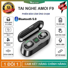 Tai nghe Bluetooth AMOI F9 TWS 5.0 Không Dây Chống Nước iPX5 - Âm Thanh HIFI, Sạc Dự Phòng 2500mAh, Tính Năng Thời Trang, Thoải Mái