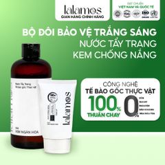 Combo Chăm Sóc Da Trắng Sáng Lalamos - Nước Tẩy Trang 280ml & Kem Chống Nắng Nhụy Kim Ngân Hoa SPF 50+ 50ml Unisex