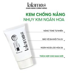 Combo Chăm Sóc Da Trắng Sáng Lalamos - Nước Tẩy Trang 280ml & Kem Chống Nắng Nhụy Kim Ngân Hoa SPF 50+ 50ml Unisex