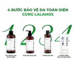 Combo Chăm Sóc Da Trắng Sáng Lalamos - Nước Tẩy Trang 280ml & Kem Chống Nắng Nhụy Kim Ngân Hoa SPF 50+ 50ml Unisex