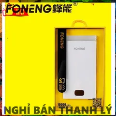 Sạc Dự Phòng FONENG 10000 mAh Tích Hợp Đèn LED Mini - An Toàn cho Du Lịch và Cấp Nguồn Khi Mất Điện