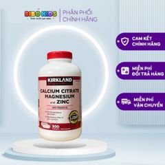 Viên Uống Canxi hữu cơ Mỹ  Calcium Citrate Magnesium And Zinc 500mg  Kirkland Signature