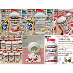 Viên Uống Canxi hữu cơ Mỹ  Calcium Citrate Magnesium And Zinc 500mg  Kirkland Signature