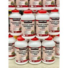 Viên Uống Canxi hữu cơ Mỹ  Calcium Citrate Magnesium And Zinc 500mg  Kirkland Signature