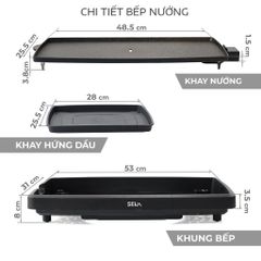 Bếp Nướng Điện Không Khói Seka SK540 - 1800W, Mặt Nhôm Chống Dính, Thiết Kế Sang Trọng, Bảo Hành 2 Năm