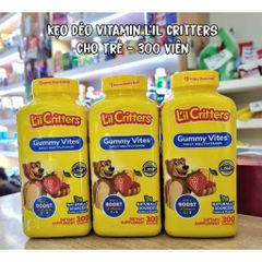 Kẹo Dẻo Bổ Sung Vitamin L'il Critters Gummy Vites Complete Multivitamin mẫu mới 300 viên Hạn 09.2025