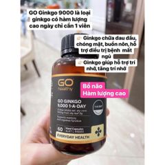 Viên uống Bổ não 9000mg của Úc - Hỗ trợ tăng cường trí nhớ và sức khỏe não bộ tự nhiên từ Ginkgo Biloba