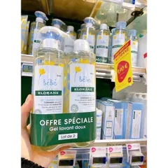 Set Sữa Tắm Gội Cho Bé Klorane Bebe Gel Lavant Doux 2 chai 500ml