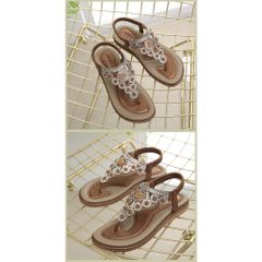 Sandal Nữ Siketu Quai Đính Hoa Đế Bằng Chống Trơn Trượt, Cao 3Cm, Thời Trang Hè 2024 – Phụ Kiện Sang Trọng Dành Cho Nữ