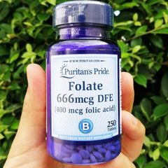 Viên uống bổ sung Folate  Puritan’s Pride 666mcg DFE