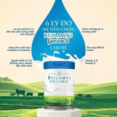 Sữa Bellamy's Organic A2 giúp Phát Triển Xương Khớp Não Bộ 800g