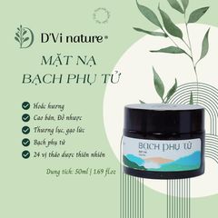 Mặt Nạ Dưỡng Da Bạch Phụ Tử D'Vi Nature - Cung Cấp Độ Ẩm, Làm Sáng Da, Thư Giãn Từ Thiên Nhiên, Phù Hợp Mọi Loại Da