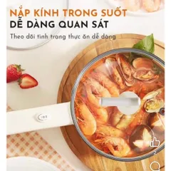SALE Nồi điện đa năng 2L Gaabor GR-N20A, vân đá chống dính kèm xửng hấp, công suất 600W - Chính Hãng