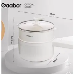 SALE Nồi điện đa năng 2L Gaabor GR-N20A, vân đá chống dính kèm xửng hấp, công suất 600W - Chính Hãng