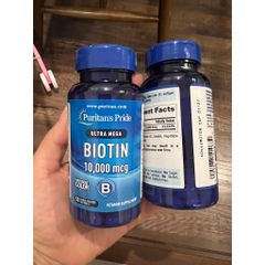 Viên Uống Hỗ Trợ Mọc Tóc Puritan’s Pride Ultra Mega Biotin 10000mcg Lọ 100 Viên