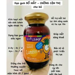 Kẹo gummy bổ mắt cho bé spring leaf aussi kids gummy lutein 8mg