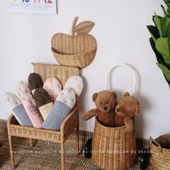 Xe đẩy mây quai sắt bánh nhựa dư xuất Hàn