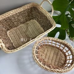 Khay mây- rổ mây mini đựng hoa quả bánh kẹo decor trang trí