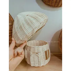 Nhà Nấm bằng mây làm đèn ngủ decor chụp ảnh