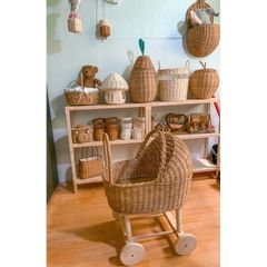 [Hàng có sẵn]  Xe đẩy mây decor trò chơi cho bé yêu