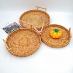 Khay mây tròn decor chụp ảnh món ăn