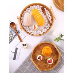 Khay mây tròn decor chụp ảnh món ăn