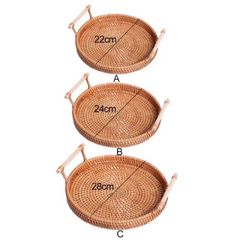 Khay mây tròn decor chụp ảnh món ăn