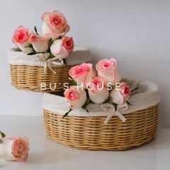 Giỏ mây picnic nhỏ xinh phụ kiện chụp ảnh dã ngoại, noel, decor tết